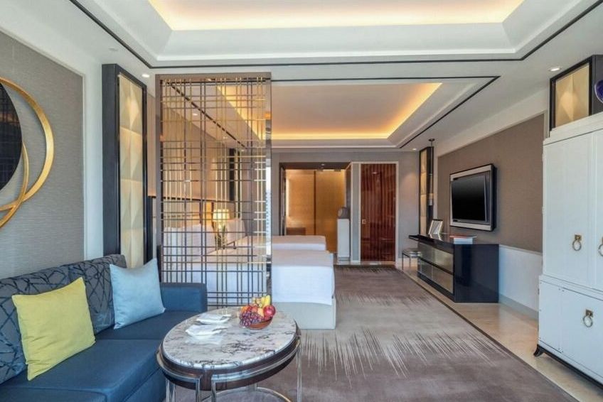 Solaire Resort suite interior with bay views